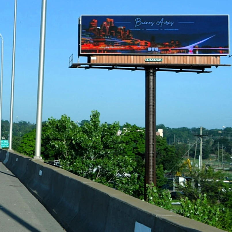 Digital billboard on Route 3, 3.5 miles from MetLife Stadium, New Jersey
